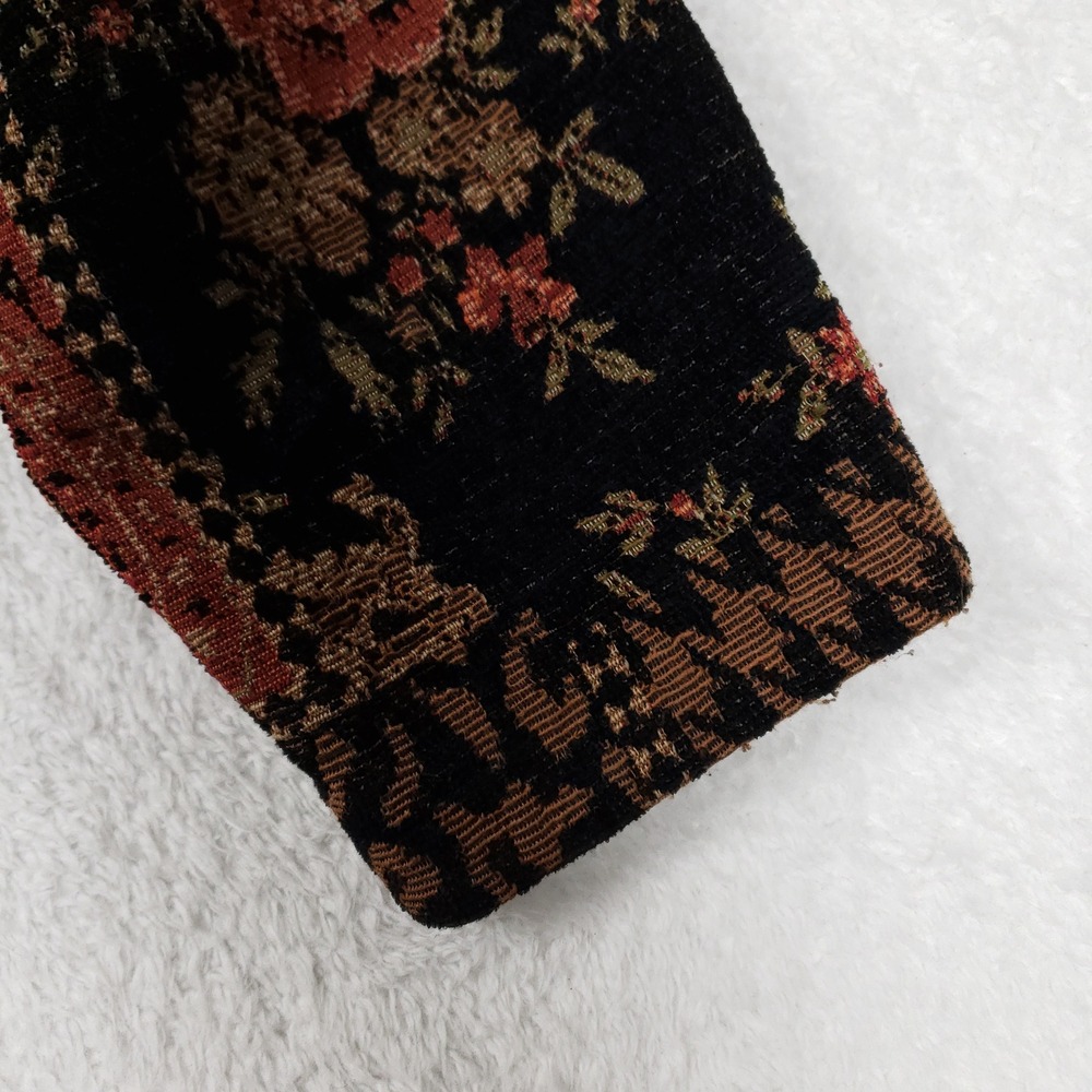Studio Works Tapestry Patchwork Jacket Paisley Leopard Houndstooth Brown L 90s - Picture 3 of 16